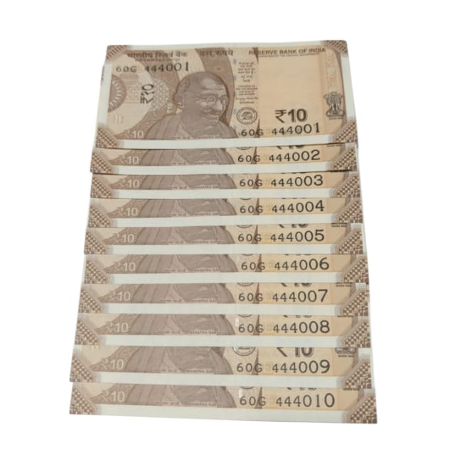 Rs 10 semi fancy set 444001-444010 collectible - Collection Bazzar