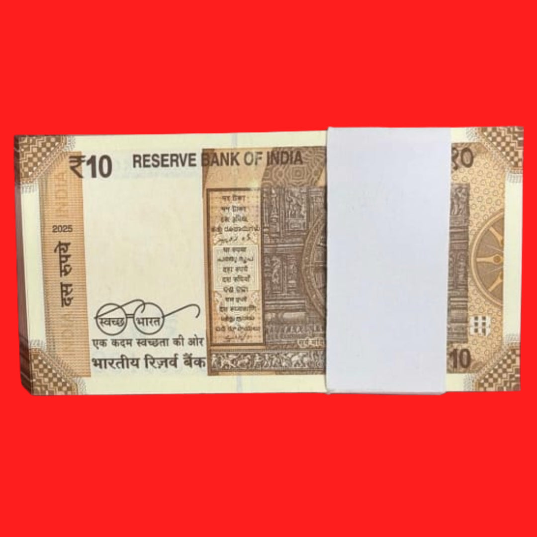 Rs 10 serial packet 000001 lower number governor sanjay malhotra - Collection Bazzar