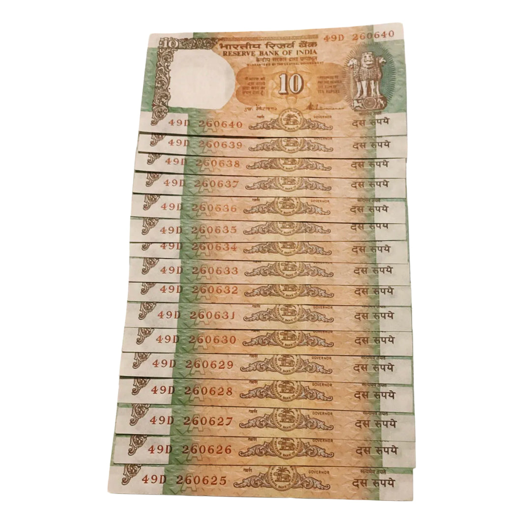 Rs 10 shalimar 16 birthday notes lot governor s vaikatraman rare collectible - Collection Bazzar