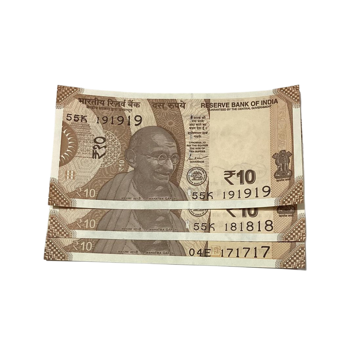 Rs 10 tripling number 17 18 and 19 governor shaktikant das rare collectible - Collection Bazzar