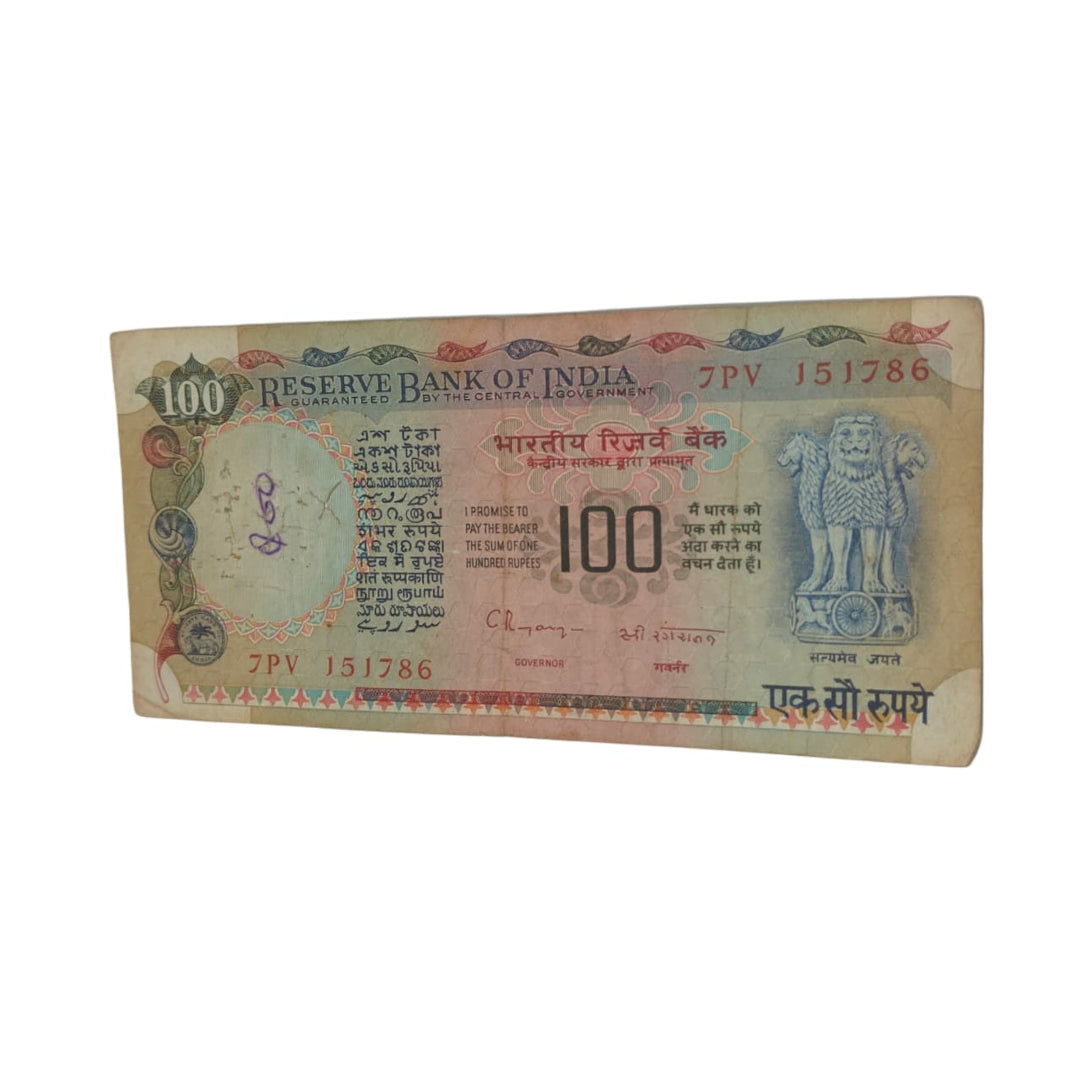 Rs 100 Agriculture Pink Beauty Ending 786 Holy Number | Signed by C Rangrajan Collectible Items - Collection Bazzar