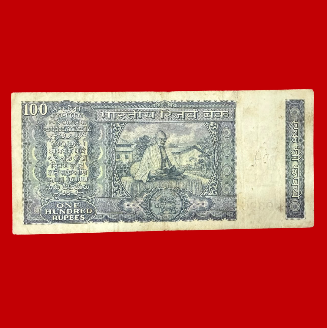 Rs 100 Back Side Gandhi Governor Laxmikant Jha Rare Collectible - Collection Bazzar