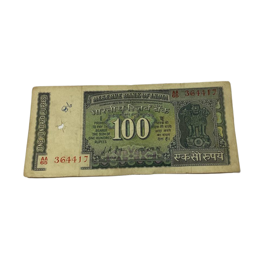Rare Rs 100 Black Boat Old Indian Currency Note with Mahatma Gandhi