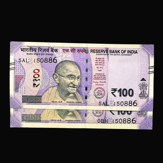 Rs 100 Birthday Note 150886 | 15 August 1986 Collectible Each Note Price - Collection Bazzar