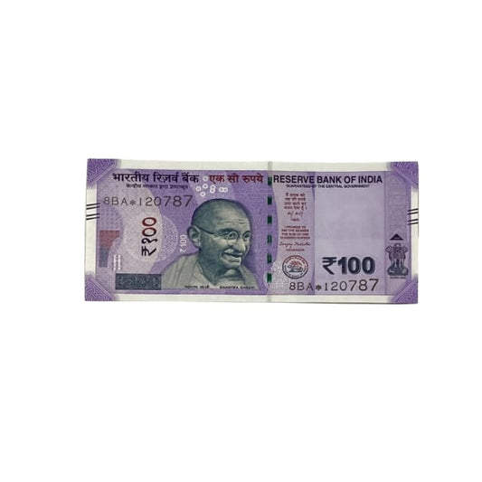 Rs 100 Birthday Date note 12.07.87 lucky & collectible indian currency - Collection Bazzar