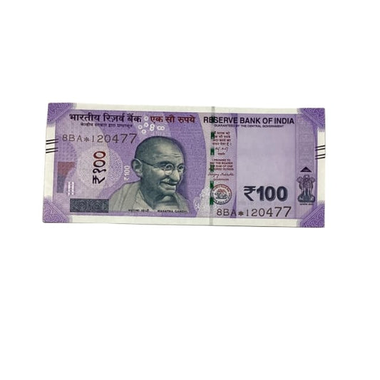 Rs 100 Birthday Date note 12.04.77 lucky & collectible indian currency - Collection Bazzar