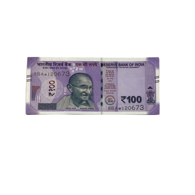 Rs 100 Birthday Date note 12.06.73 lucky & collectible indian currency - Collection Bazzar