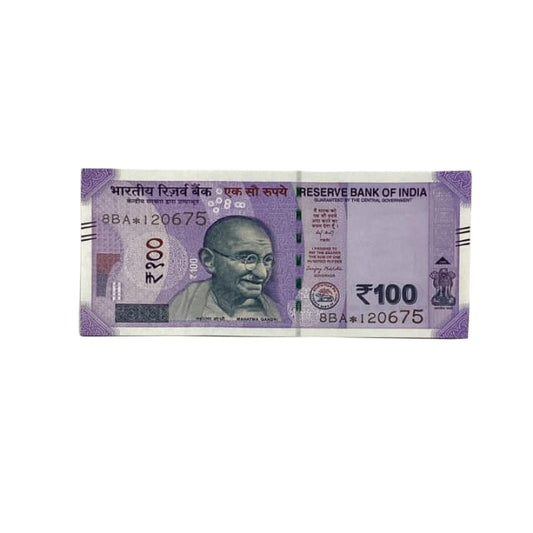 Rs 100 Birthday Date note 12.06.75 lucky & collectible indian currency - Collection Bazzar