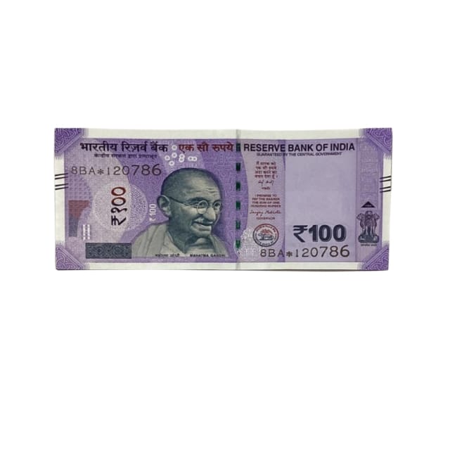 Rs 100 Birthday Date note 12.07.86 lucky & collectible indian currency - Collection Bazzar