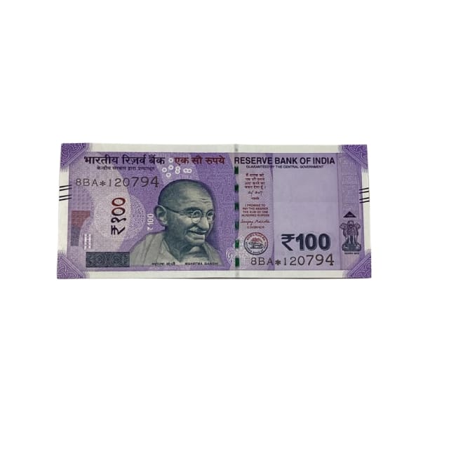 Rs 100 Birthday Date note 12.07.94 lucky & collectible indian currency - Collection Bazzar