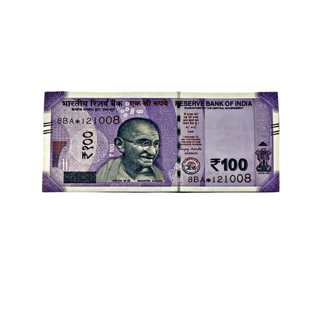 Rs 100 Birthday Date note 12.10.08 lucky & collectible indian currency - Collection Bazzar