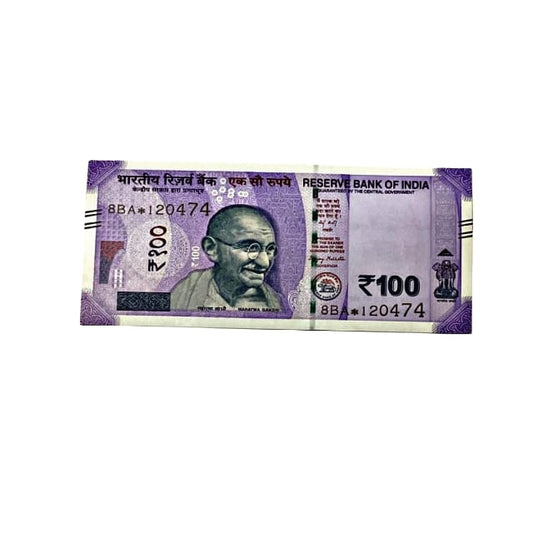 Rs 100 Birthday Date note 12.04.74 lucky & collectible indian currency - Collection Bazzar