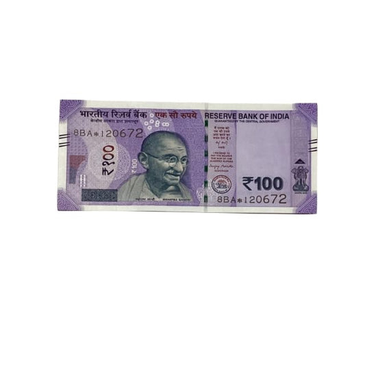 Rs 100 Birthday Date note 12.06.72 lucky & collectible indian currency - Collection Bazzar