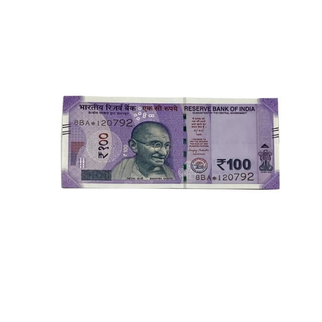 Rs 100 Birthday Date note 12.07.92 lucky & collectible indian currency - Collection Bazzar