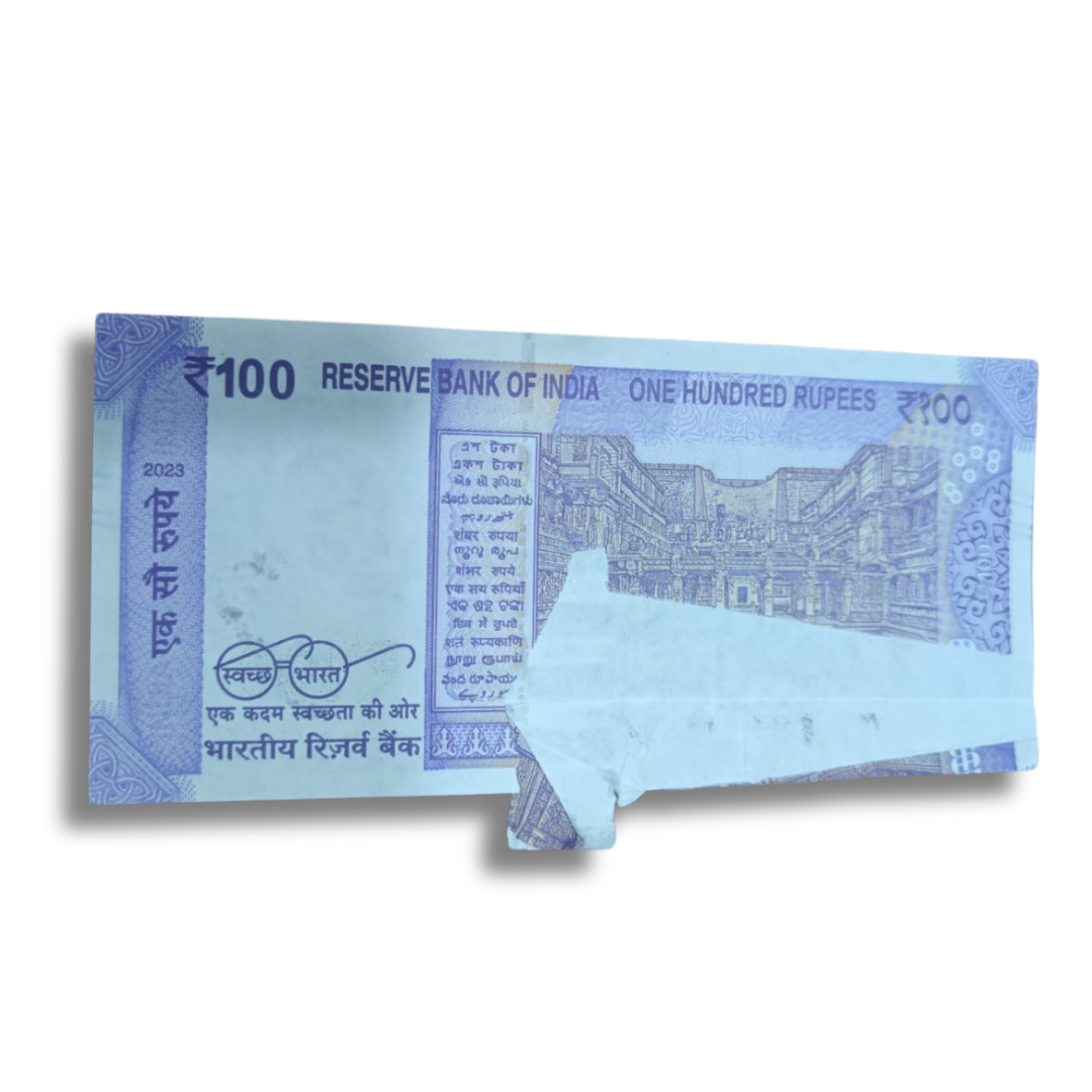 Rs 100 Error Note Flip error Misprint Error UNC Condition Extremely rare - Collection Bazzar