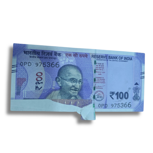 Rs 100 Error Note Flip error Misprint Error UNC Condition Extremely rare - Collection Bazzar