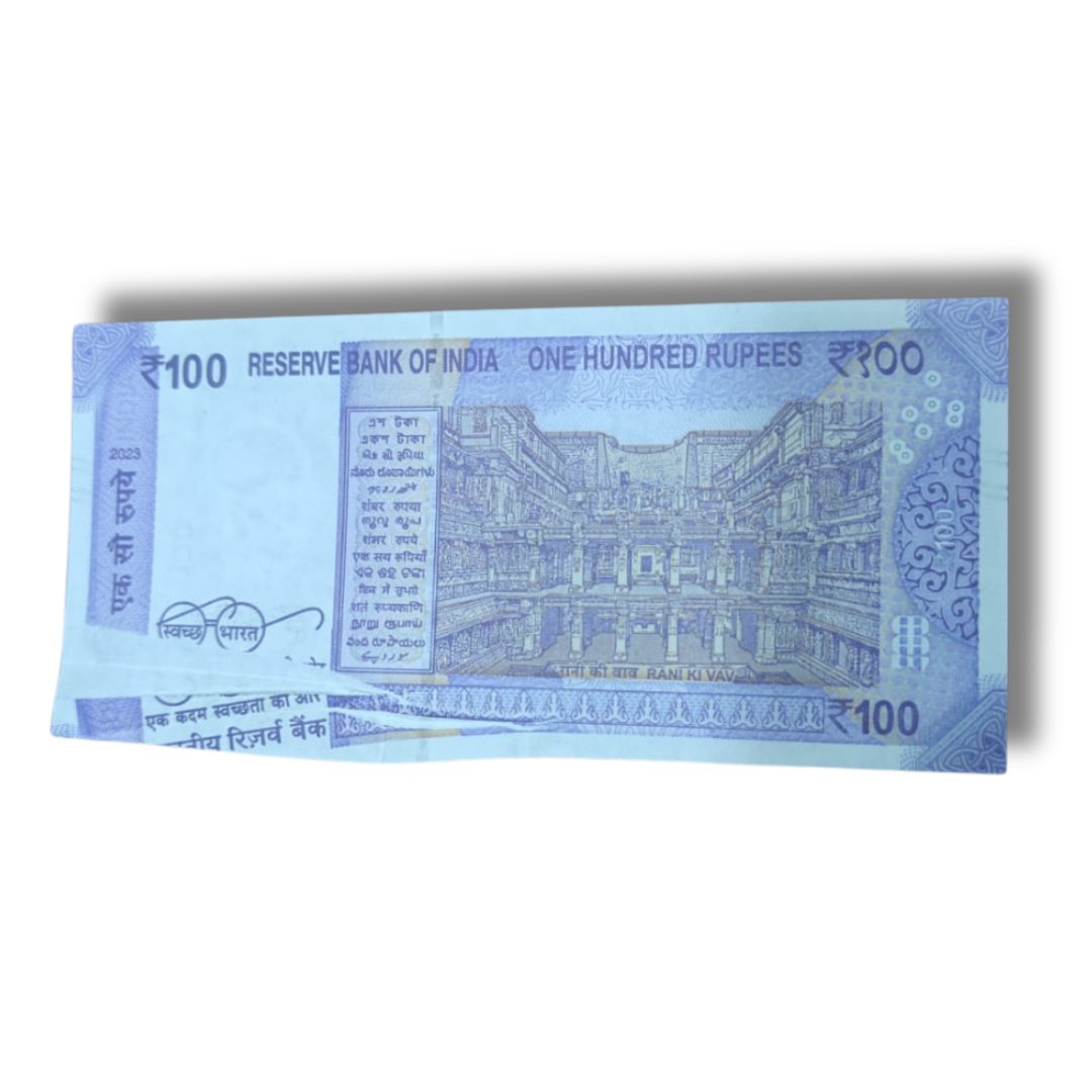 Rs 100 Error Note Misprint Error UNC Condition - Collection Bazzar