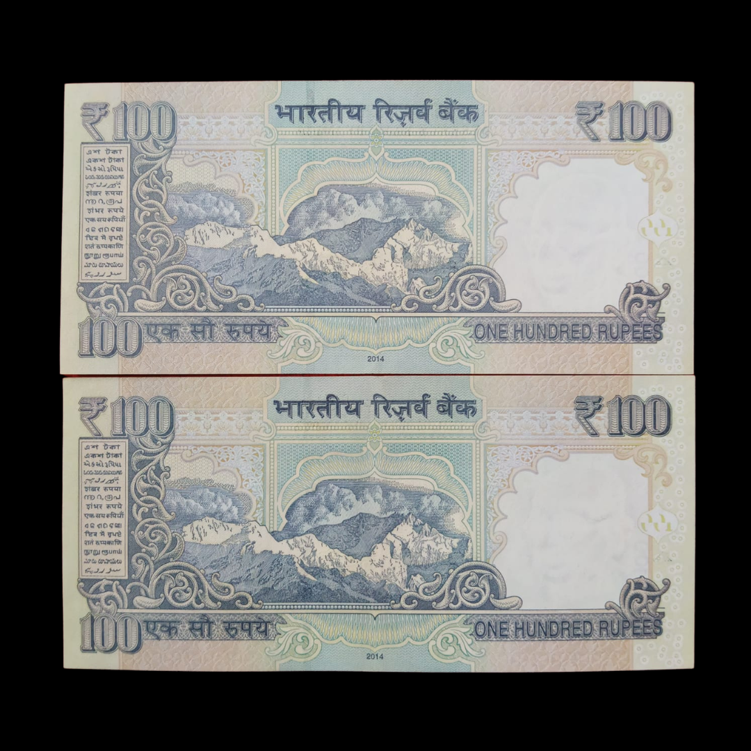 Rs 100 Fancy Notes 999999 & 1000000 Pair 2 Notes 3CL Same Prefix - Collection Bazzar