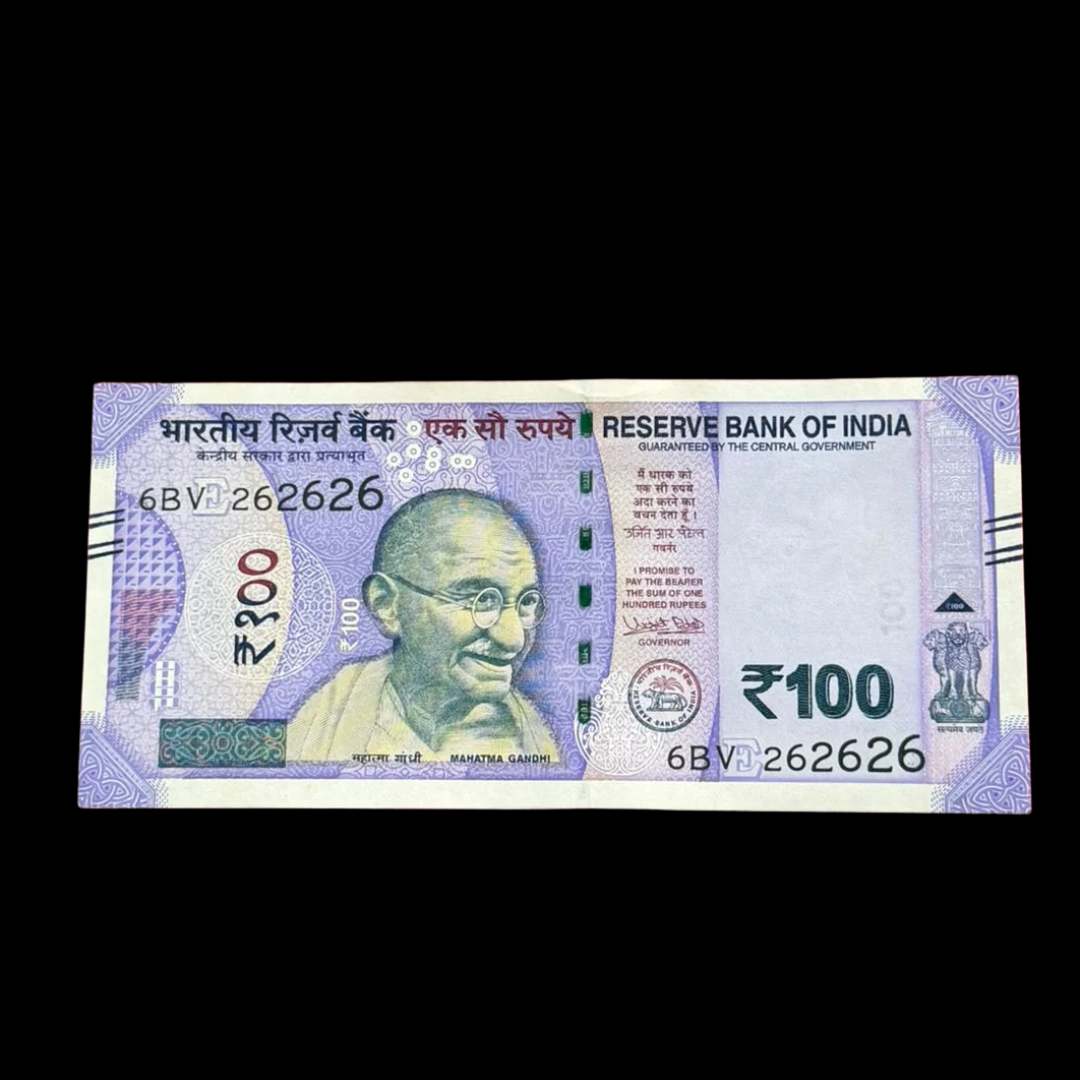 Rs 100 Note 262626 Tripling Number Fancy Rare Collectible - Collection Bazzar