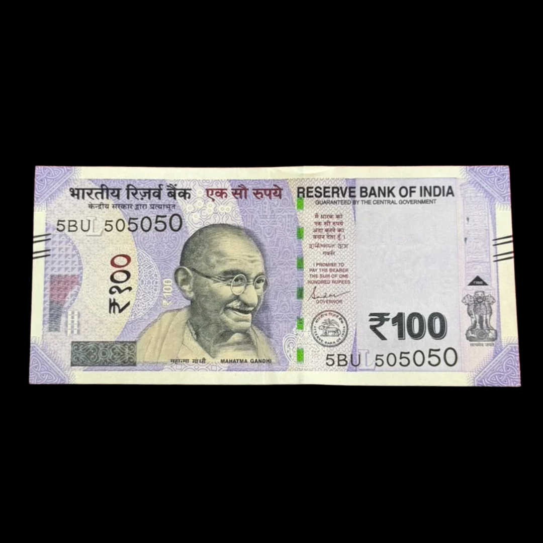 Rs 100 Note 505050 Tripling Number Fancy Rare Collectible - Collection Bazzar