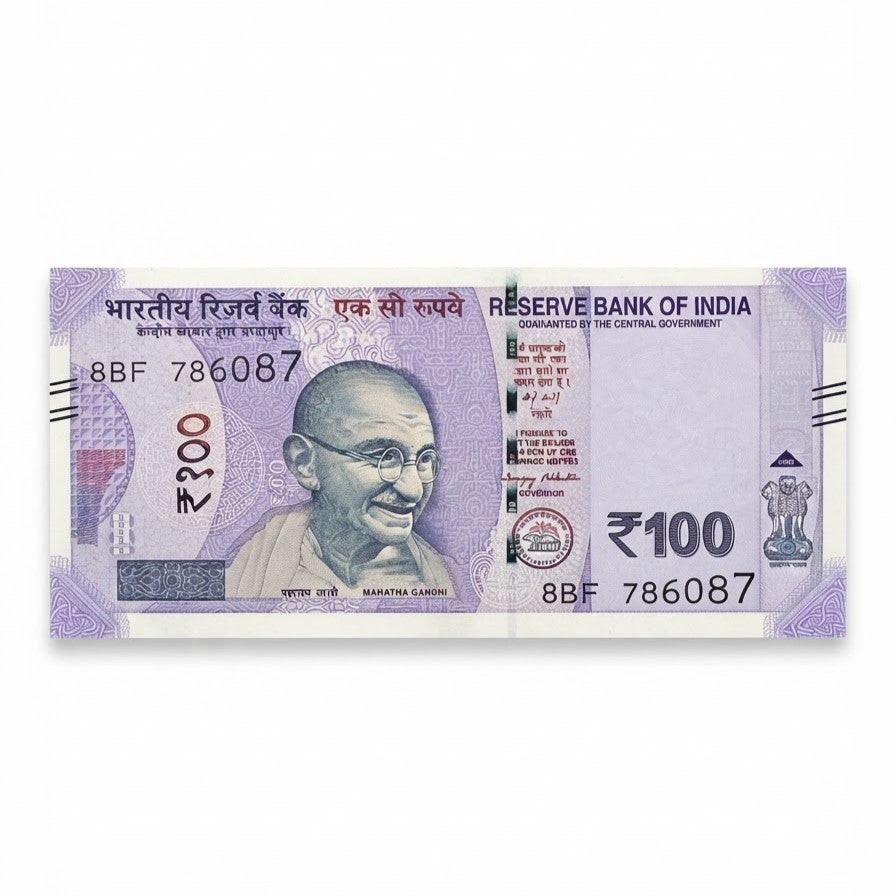 Rs 100 Note 786087 Holy Bismillah Number Lucky Rare Item - Collection Bazzar