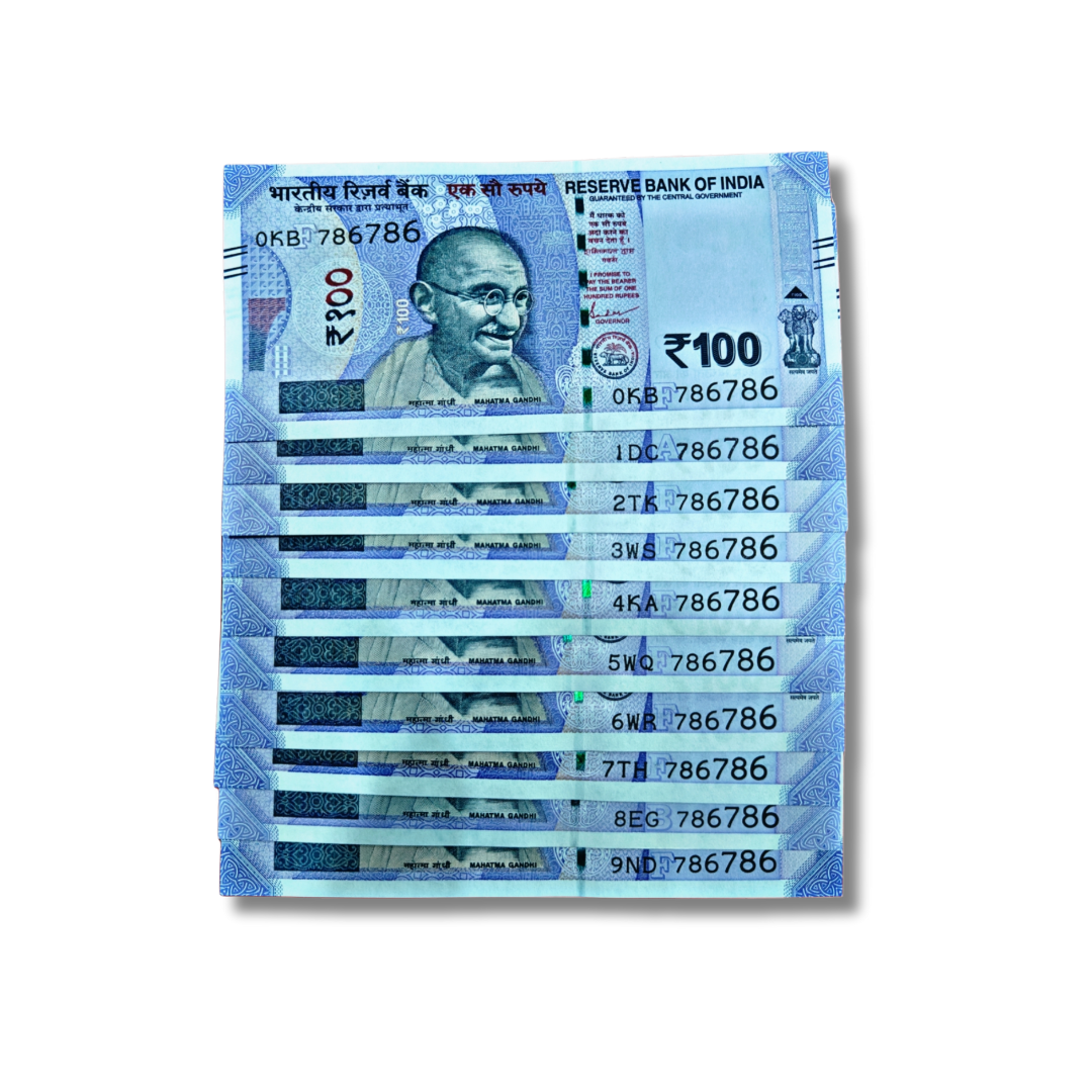 Rs 100 Note with 786786 Each Note ₹2400 Bismillah Holy Number - Collection Bazzar