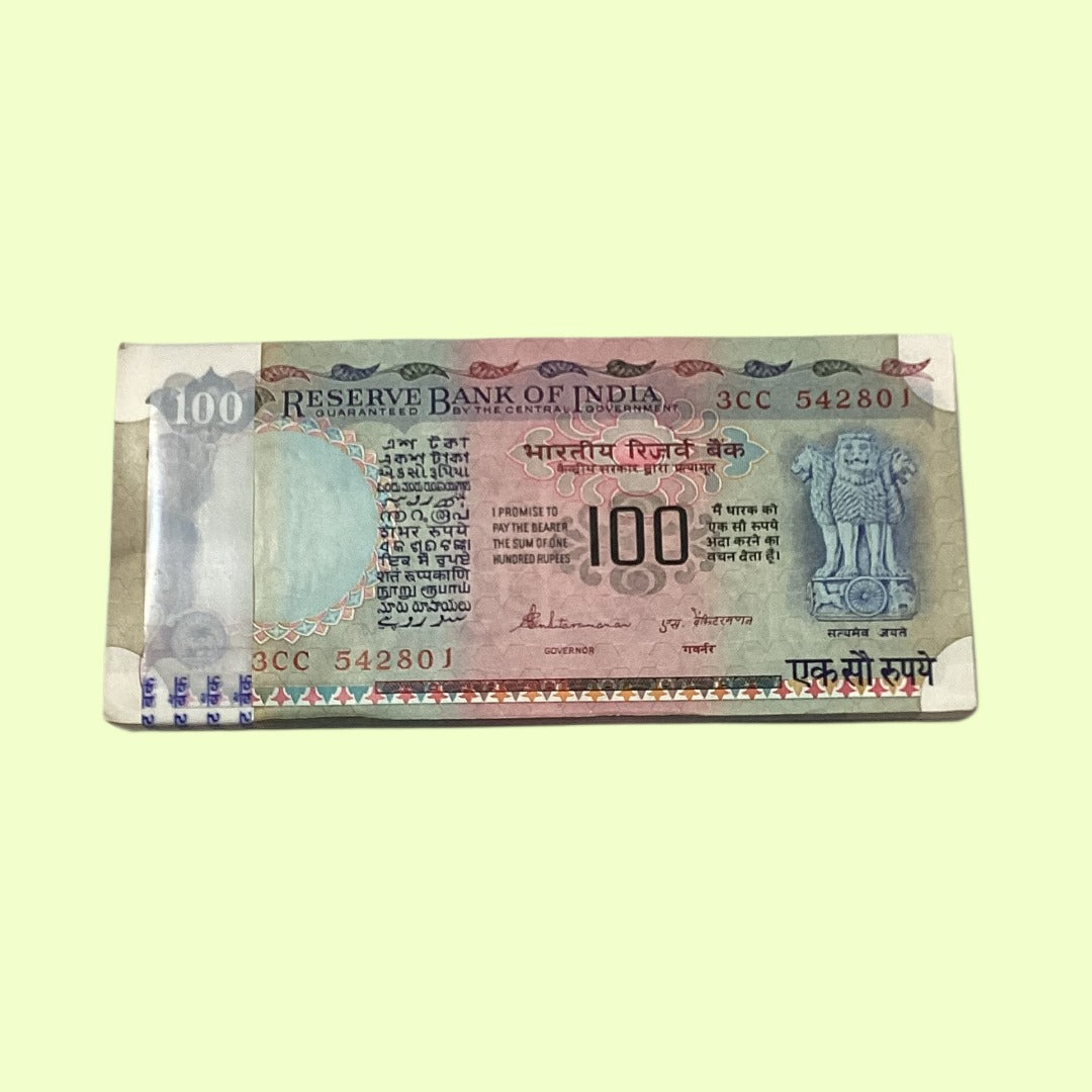 Rs Old 100 Indian Currency Note Packet  RBI Vintage Collectible Banknote pink beauty s vankitraman governor  542201 - Collection Bazzar