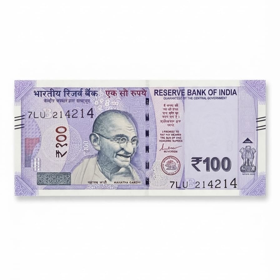 Rs 100 Note Religious Jai Shree Ram Number Double 214214 Extremely Rare - Collection Bazzar