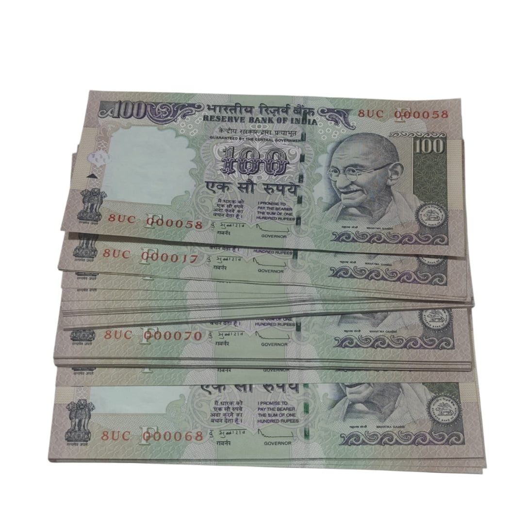 Rs 100 Note Starting Lower Note Number Each Note ₹400 | Signed by D. Subbarao | Rare Collectible Items - Collection Bazzar