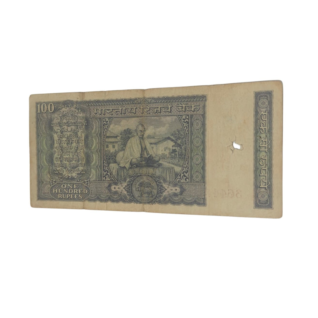Rs 100 Note White Strip Back Gandhi Read Gita | Signed by L K Jha Rare Collectible Items - Collection Bazzar