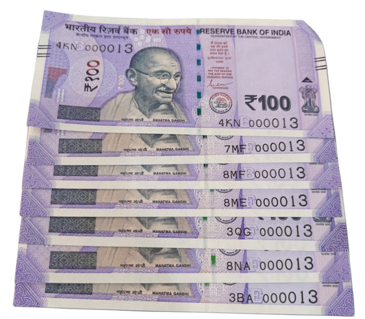 Rs 100 Note lower munger Allianz 000013 each note price 350 - Collection Bazzar