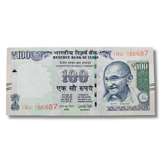Rs. 100 Note Old Issue Note Telescopic Note 786687(Double 786786 Type) 786687  Number Bismillah Holy Number  Governor Urjit Patel - Collection Bazzar