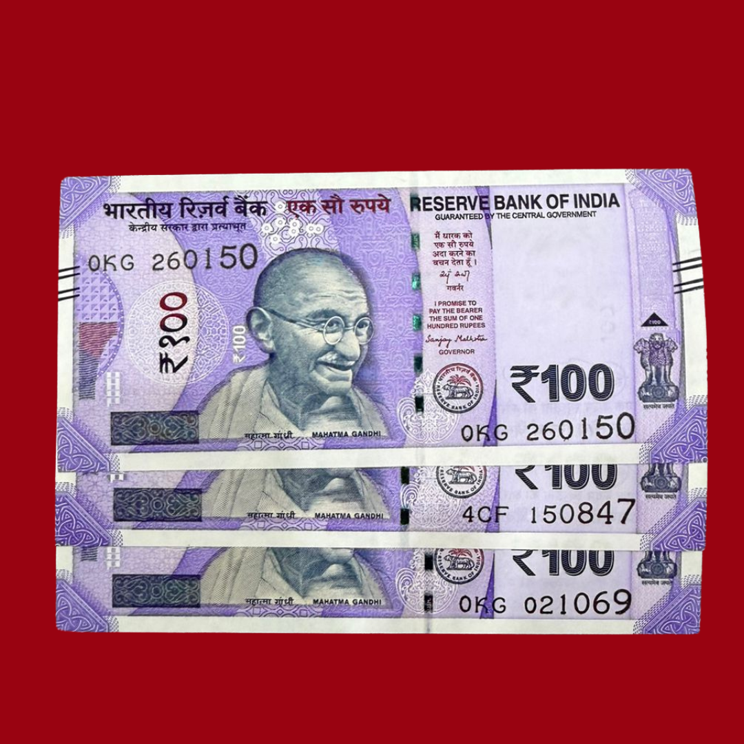 Rs 100 Patriotic Dates Note Set of 3 Extremely Rare - Collection Bazzar