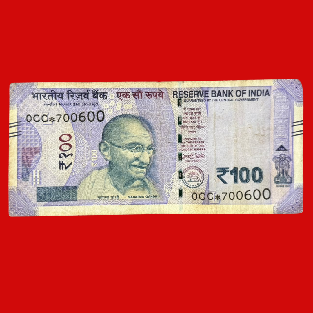 Rs 100 Star Note Gov Urjit Patel 700600 Step Number - Collection Bazzar