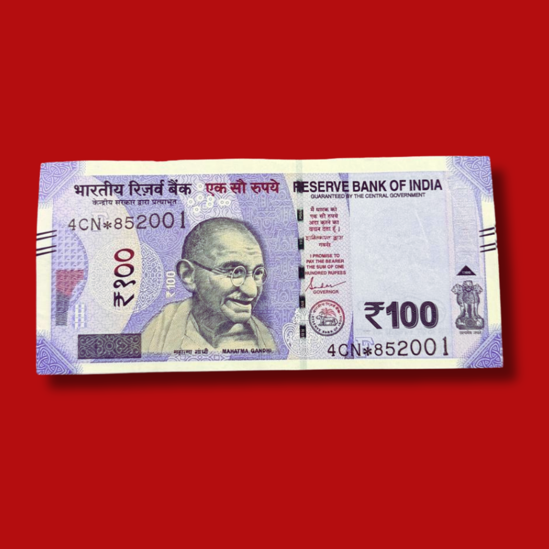 Rs 100 Star Note Packet 852001 Serial 100 Notes Packet Rare - Collection Bazzar