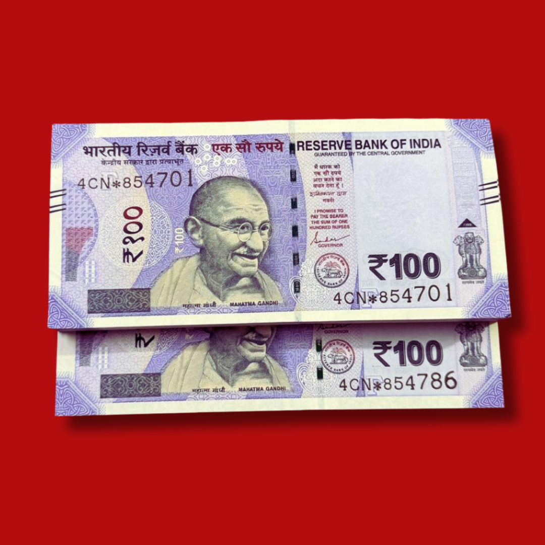 Rs 100 Star Note Packet 854701 Include 854786 - 100 Notes Rare - Collection Bazzar