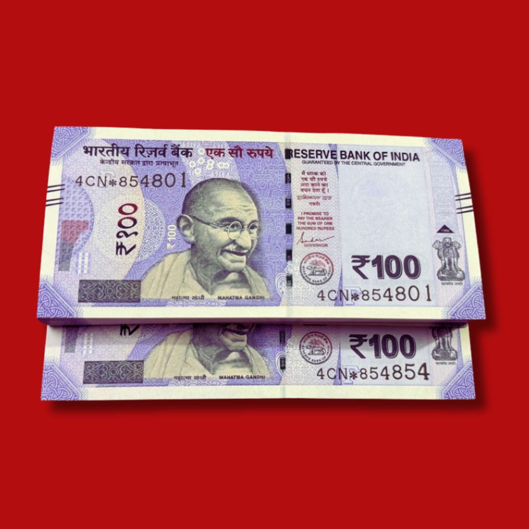 Rs 100 Star Note Packet 854801 Include 854854 Doubling Number - Collection Bazzar