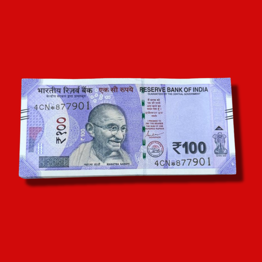 Rs 100 Star Note Packet 877901 Gov Shaktikant Das Rare - Collection Bazzar