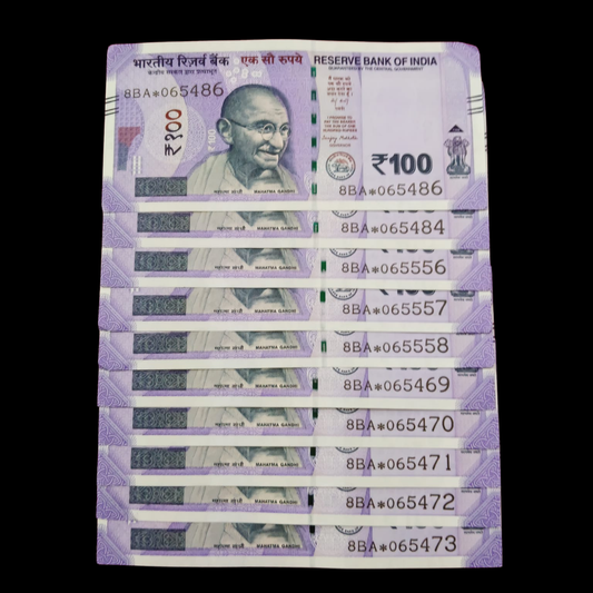 Rs 100 Star Notes 10 Set Lot Rare Collectible - Collection Bazzar
