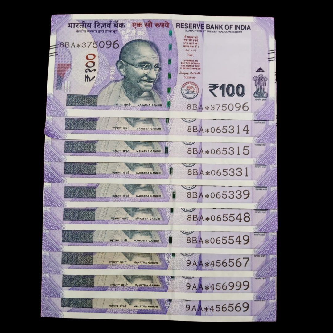 Rs 100 Star Notes 10 Set Lot Rare Collectible - Collection Bazzar