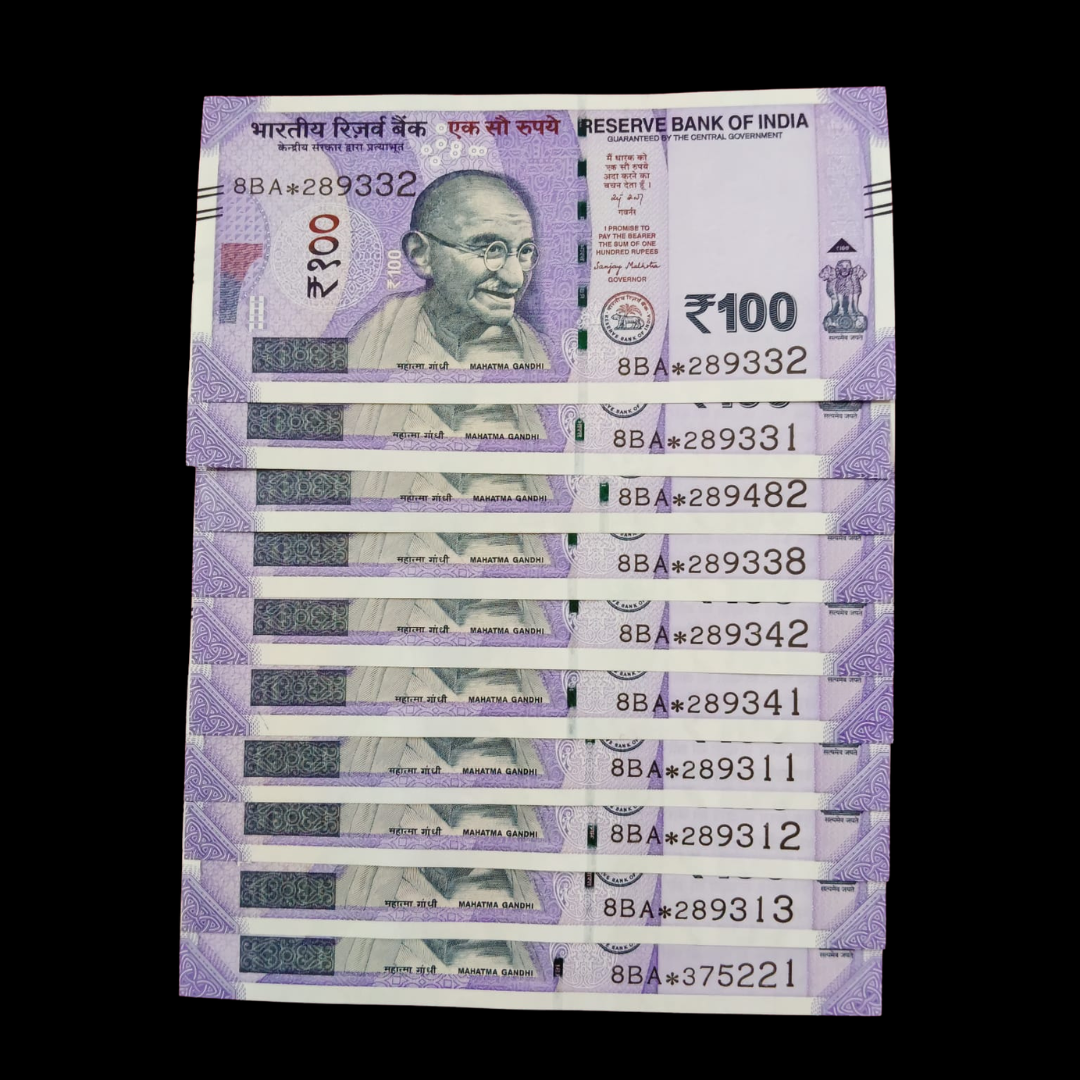 Rs 100 Star Notes 10 Set Lot Rare Collectible - Collection Bazzar
