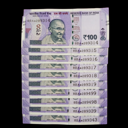 Rs 100 Star Notes 10 Set Lot Rare Collectible - Collection Bazzar