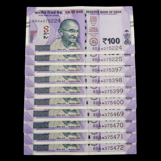 Rs 100 Star Notes 10 Set Lot Rare Collectible - Collection Bazzar