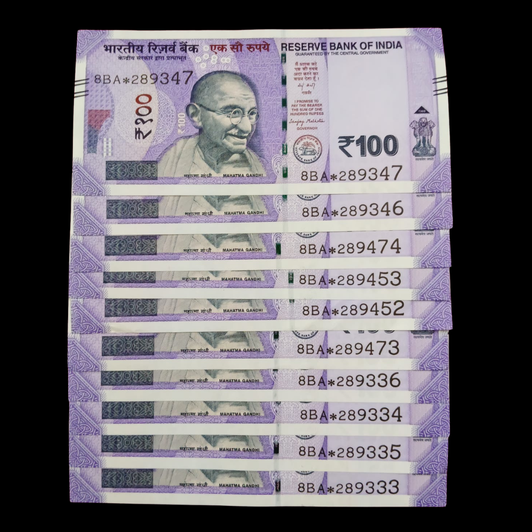 Rs 100 Star Notes 10 Set Lot Rare Collectible - Collection Bazzar