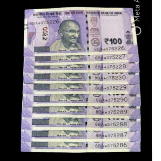 Rs 100 Star Notes Starting 375✱ | Fancy Number | 10 Pieces Set - Collection Bazzar