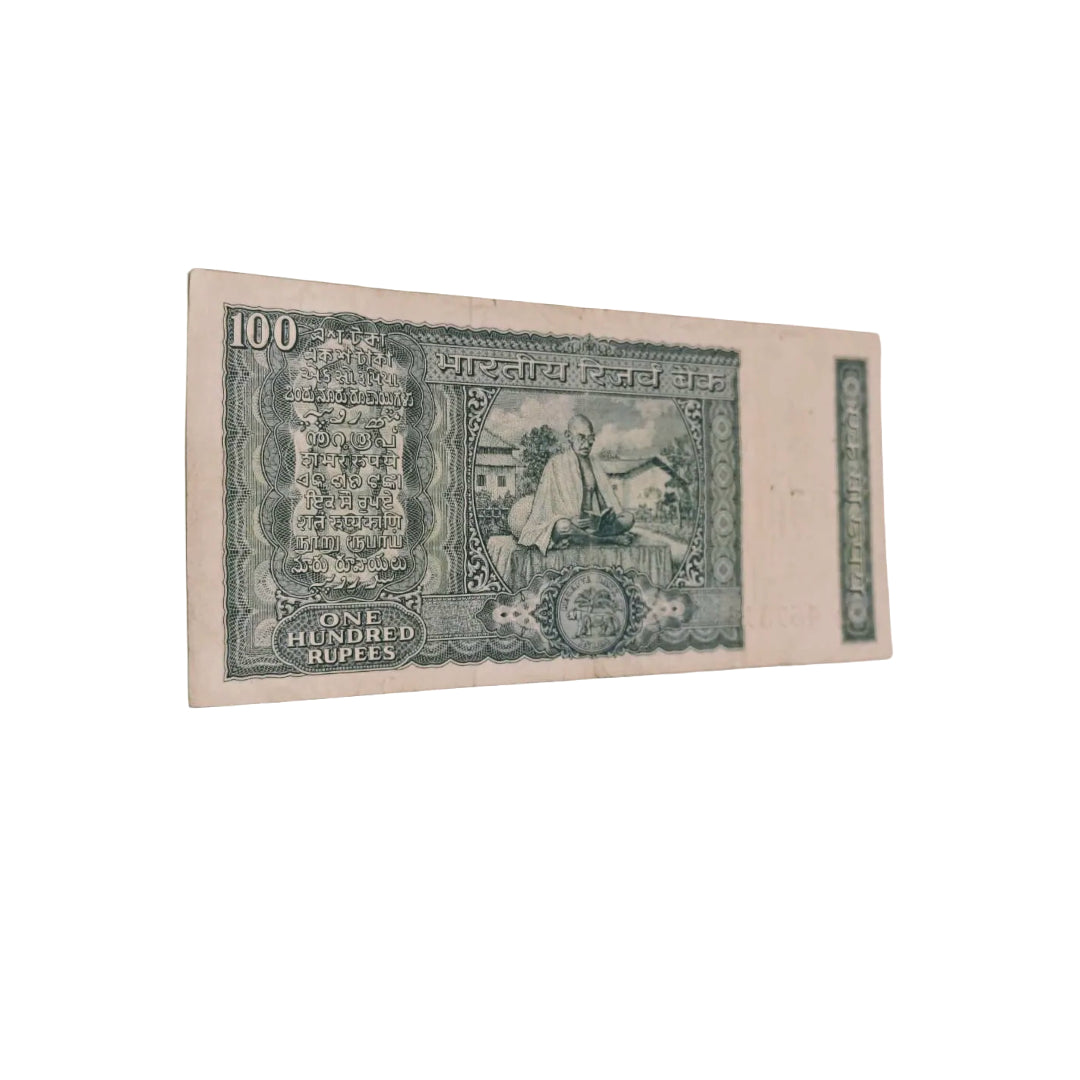 Rs 100 White Strip Back side gandhi rare Lk Jha serial 467313 note - Collection Bazzar