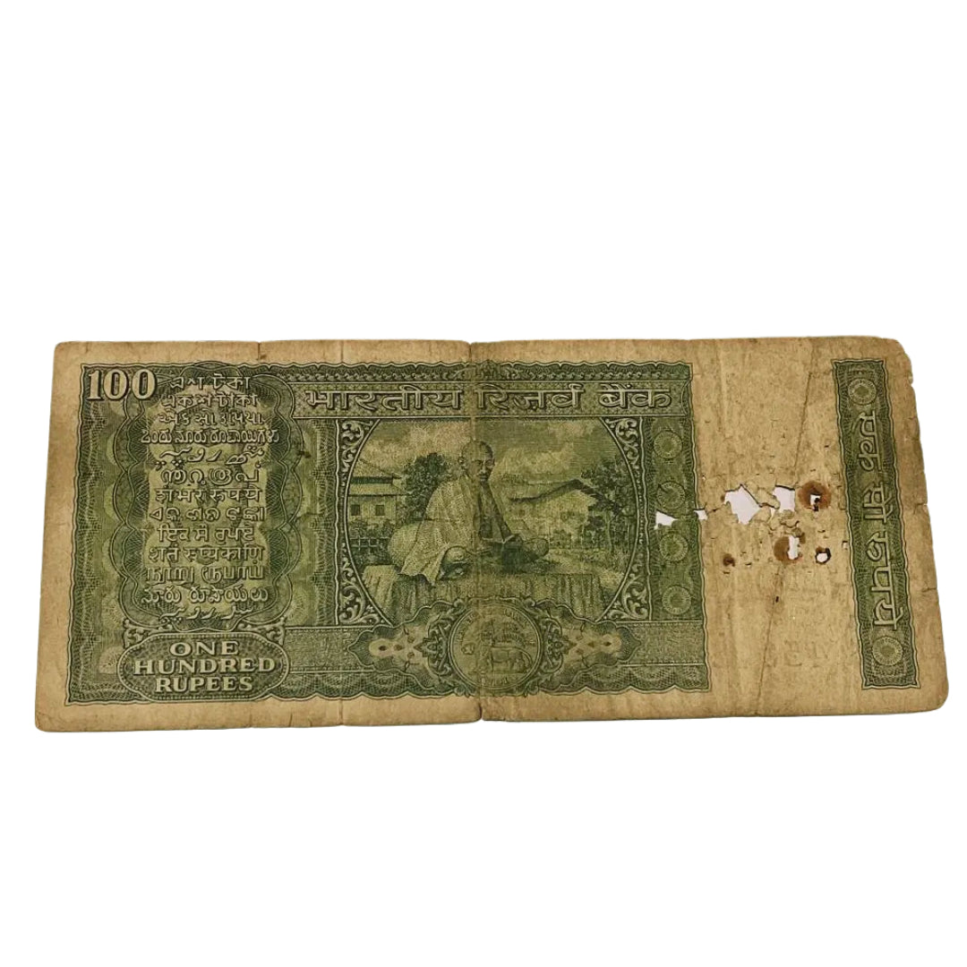 Rs 100 fafda note 453458 governor b n adrakar rare collectible - Collection Bazzar