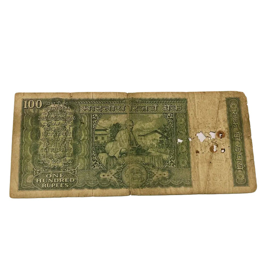 Rs 100 fafda note 453458 governor b n adrakar rare collectible - Collection Bazzar