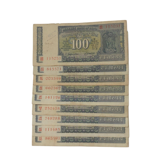 Rs 100 White strip Note sign by S jaggannathan Rare 500 rs each note - Collection Bazzar