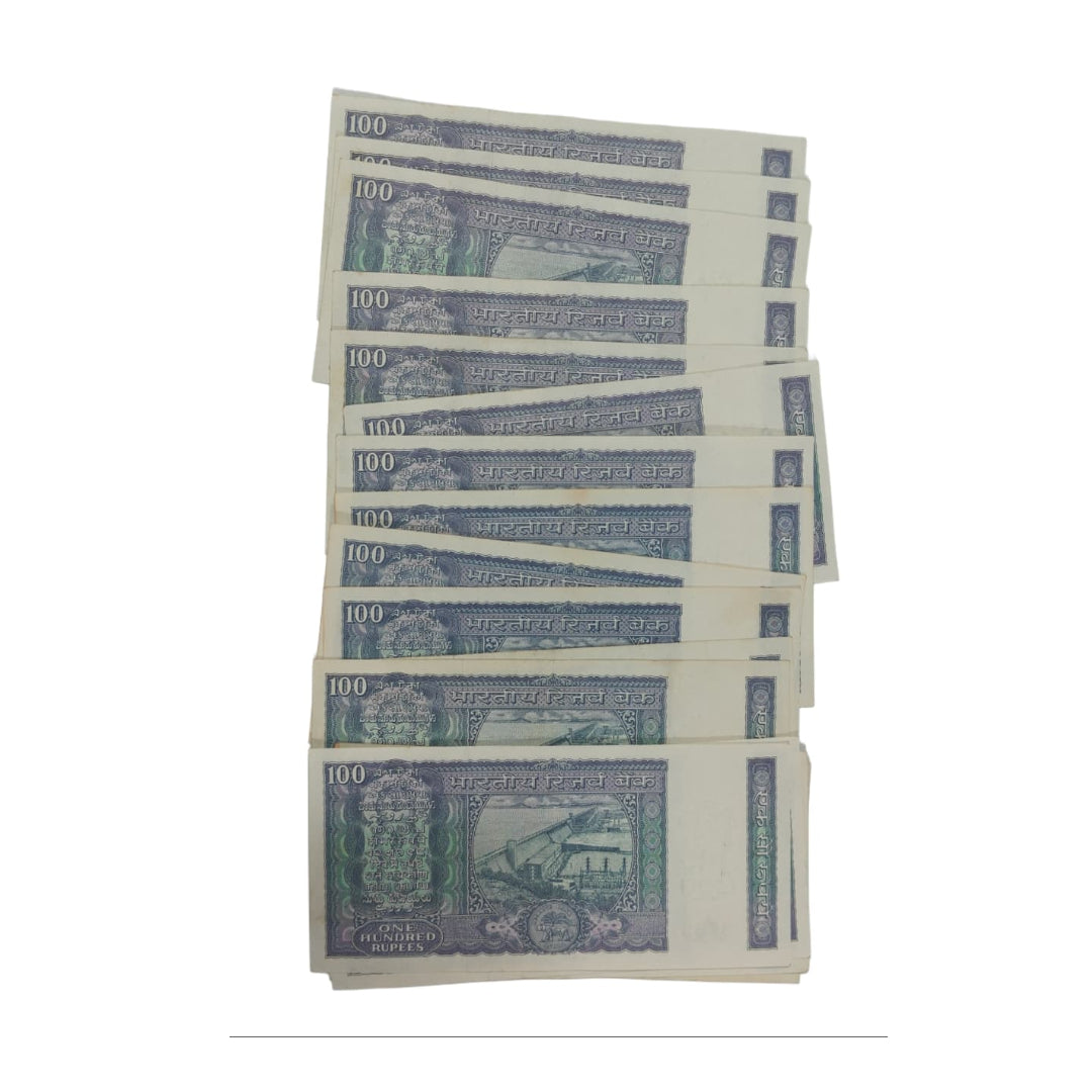 Rs 100 White strip Note sign by IG Patel Rare each note given for 1300/- - Collection Bazzar